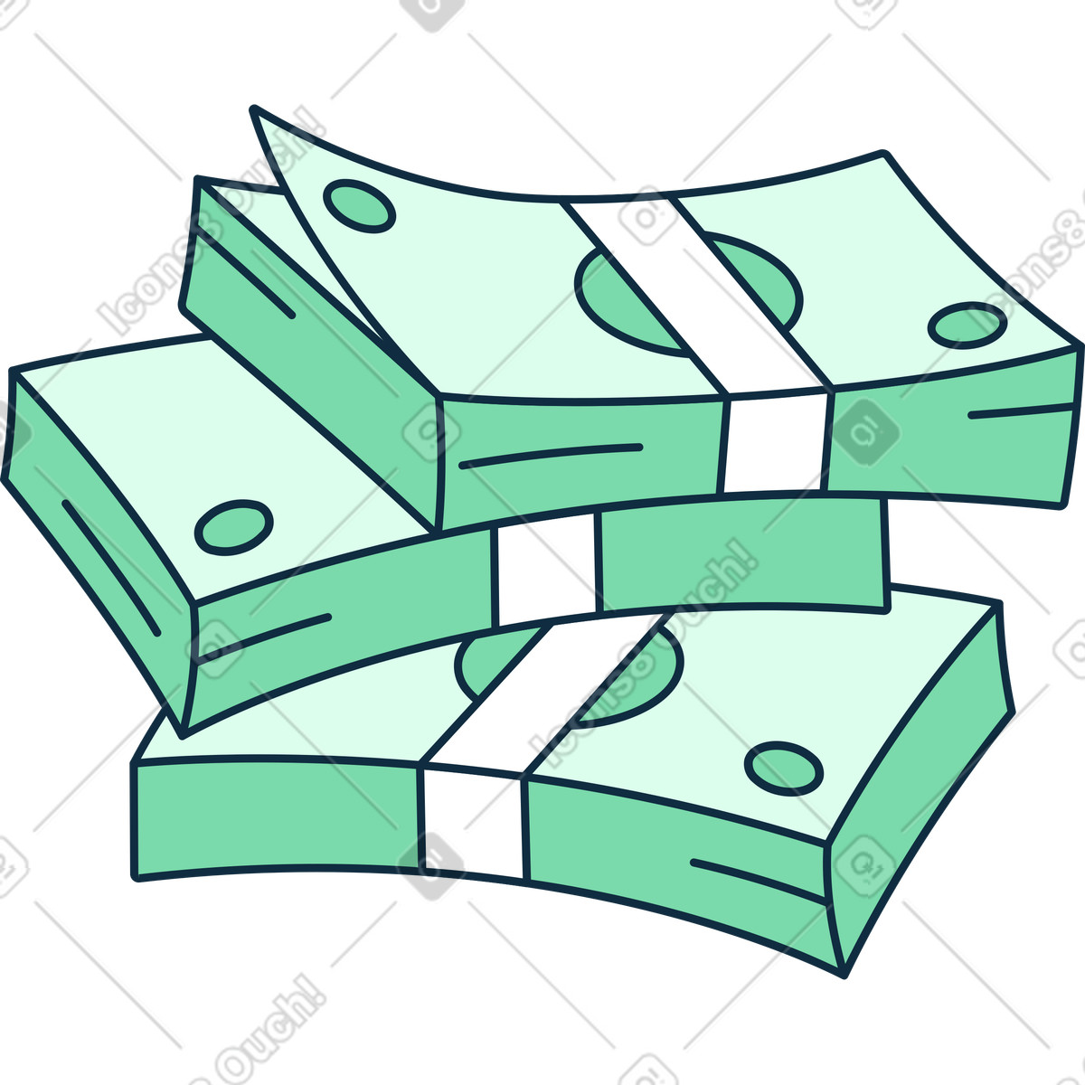 Bundles of money animierte Illustration im Bubble gum-Stil als Download in GIF, Lottie (JSON), AE