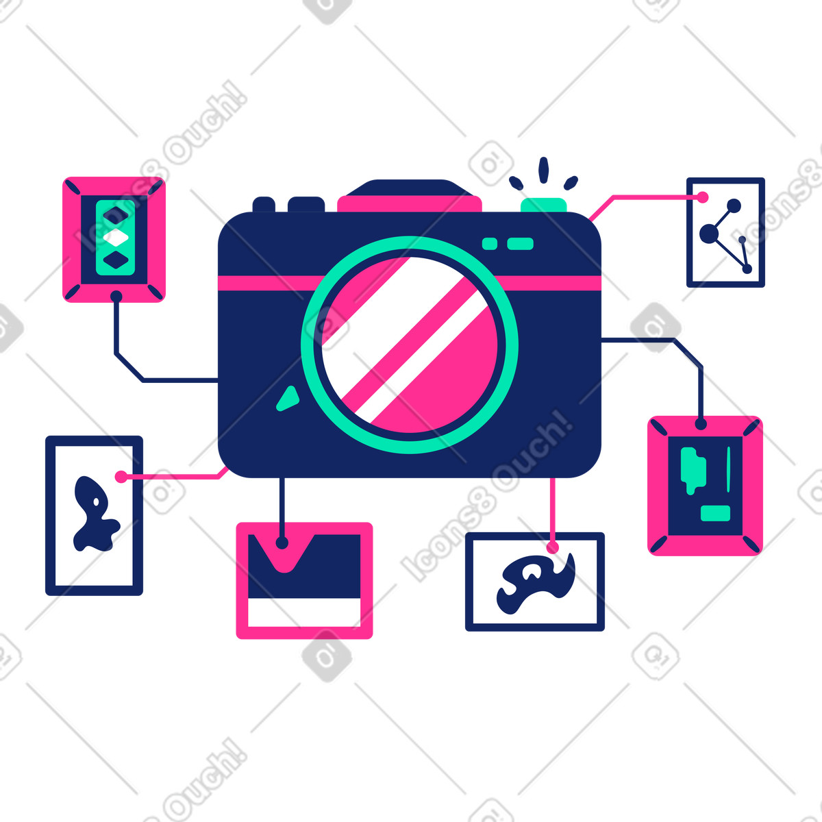 Illustration Portfolio de photographe pour toutes les occasions dans le style Cyborg à télécharger aux formats PNG, SVG