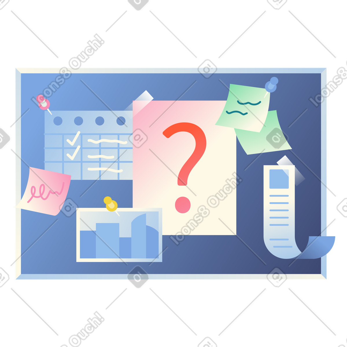 Lavagna interattiva per la pianificazione con note illustrazione in stile Beam scarica in PNG, SVG