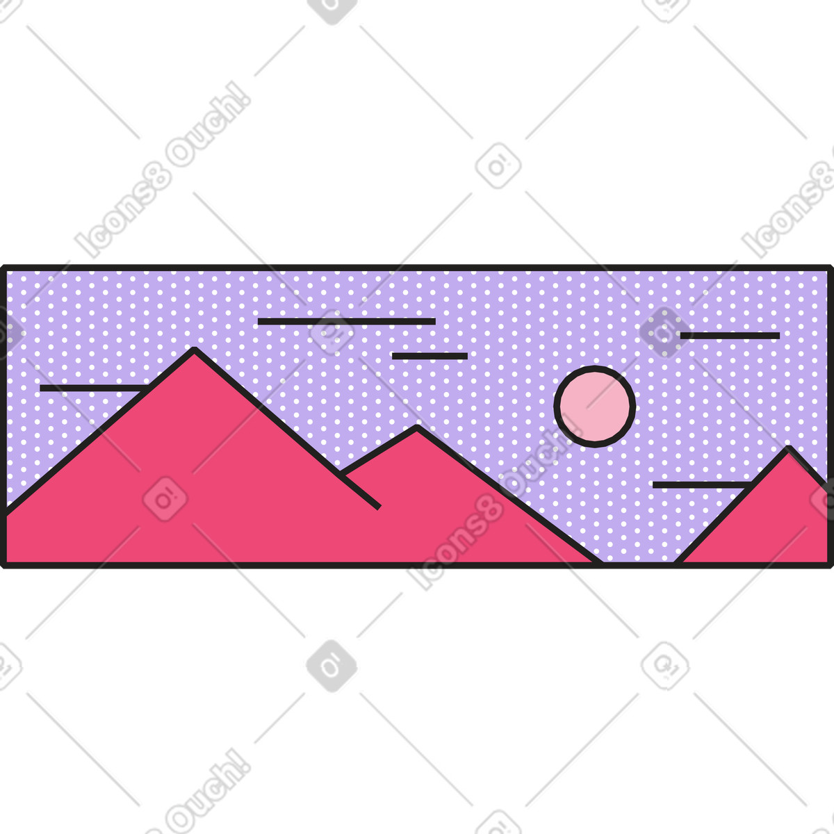 Иллюстрация Горный пейзаж живопись в стиле Dazzle — скачать в форматах PNG, SVG
