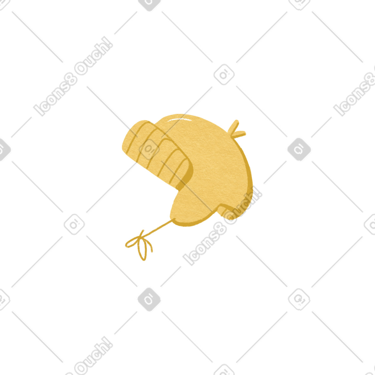 Illustration Yellow hat with earflaps dans le style Goose à télécharger aux formats PNG, SVG