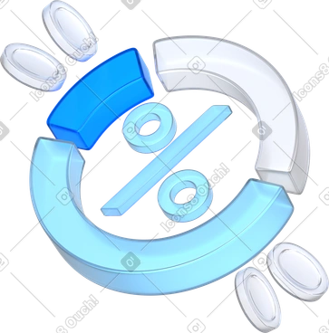Donut chart glass with coins PNG, SVG