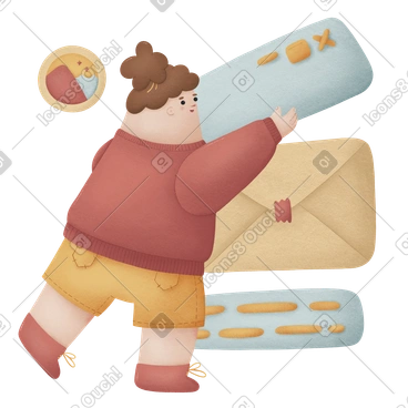Woman designing website with big elements PNG, SVG