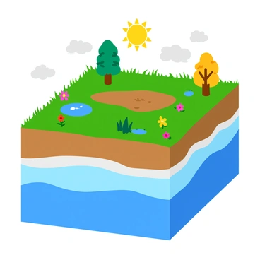 Illustration showing seasonal changes affecting an aquifer's water levels