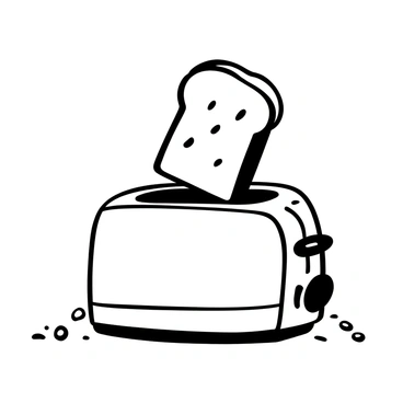 A slice of burnt toast popping out of a toaster