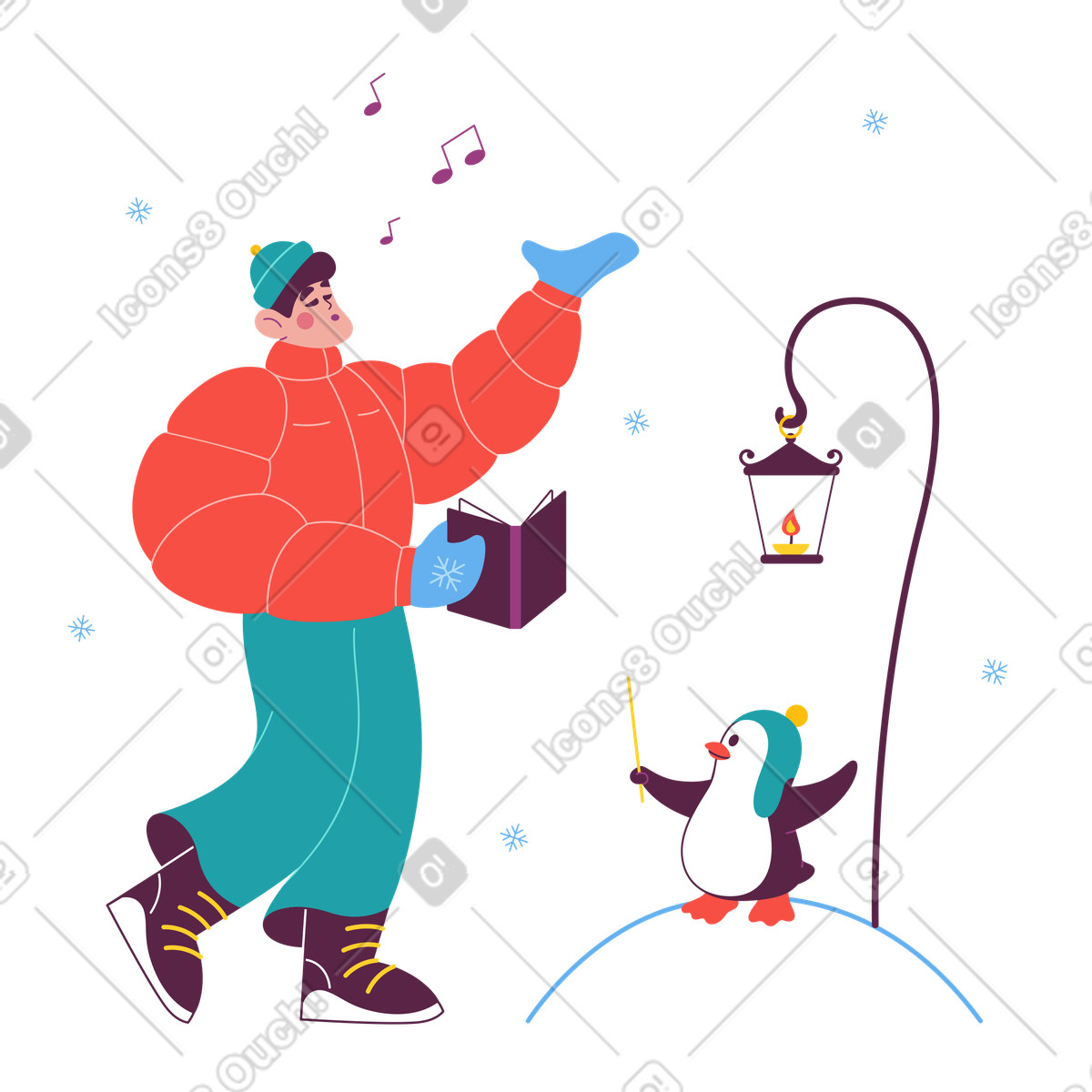 Sammy スタイルの クリスマスキャロルを歌う のイラストをPNG、SVG形式でダウンロード