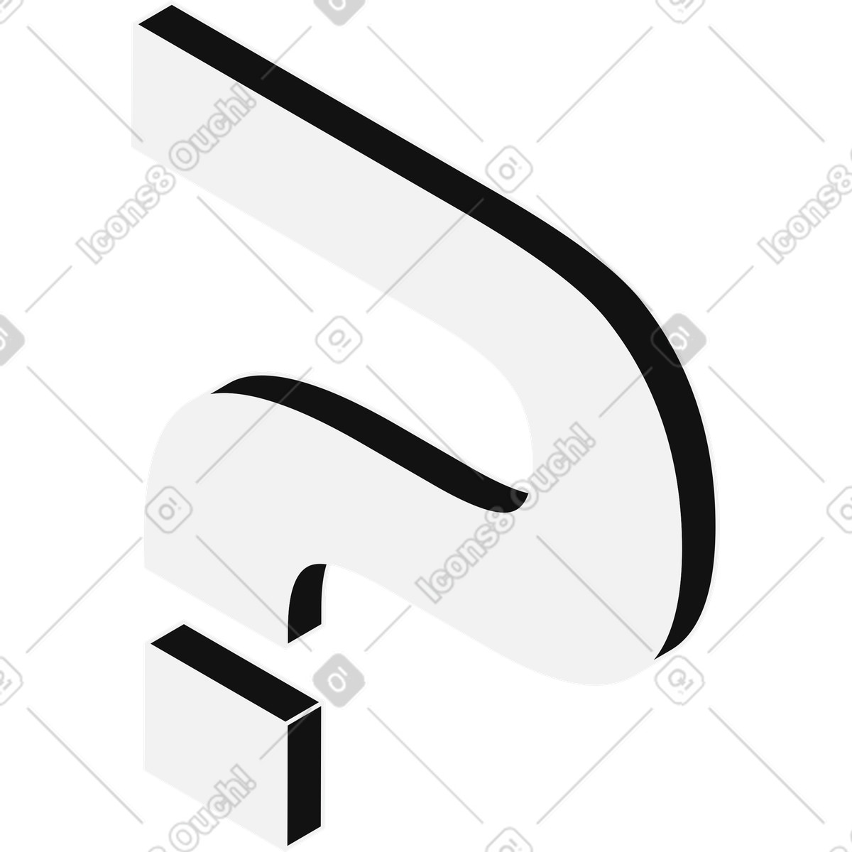 FAQ and information question mark symbol illustration in Inverse style download in PNG, SVG