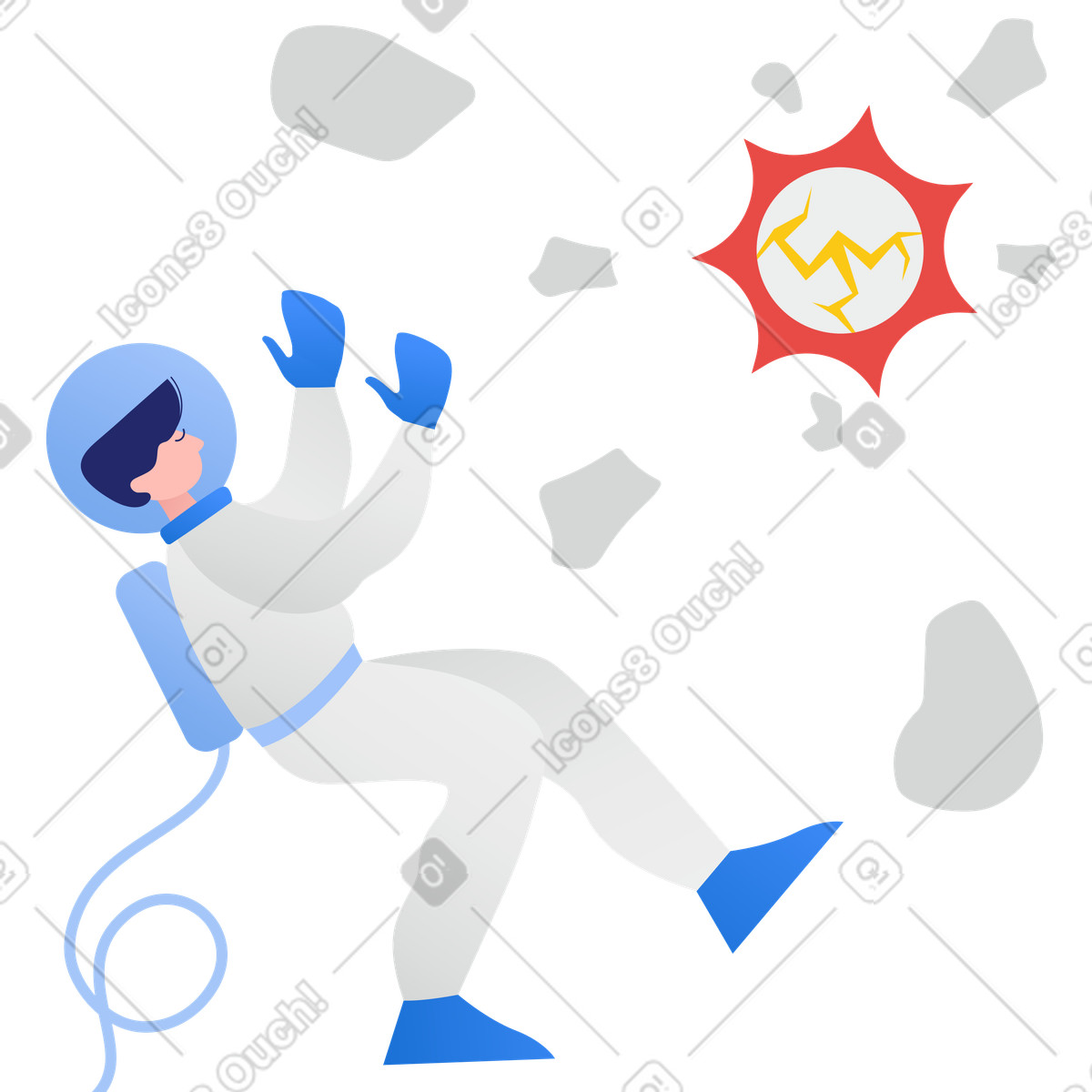 下载 Clip 风格的 行星爆炸 插画，支持 PNG、SVG 格式
