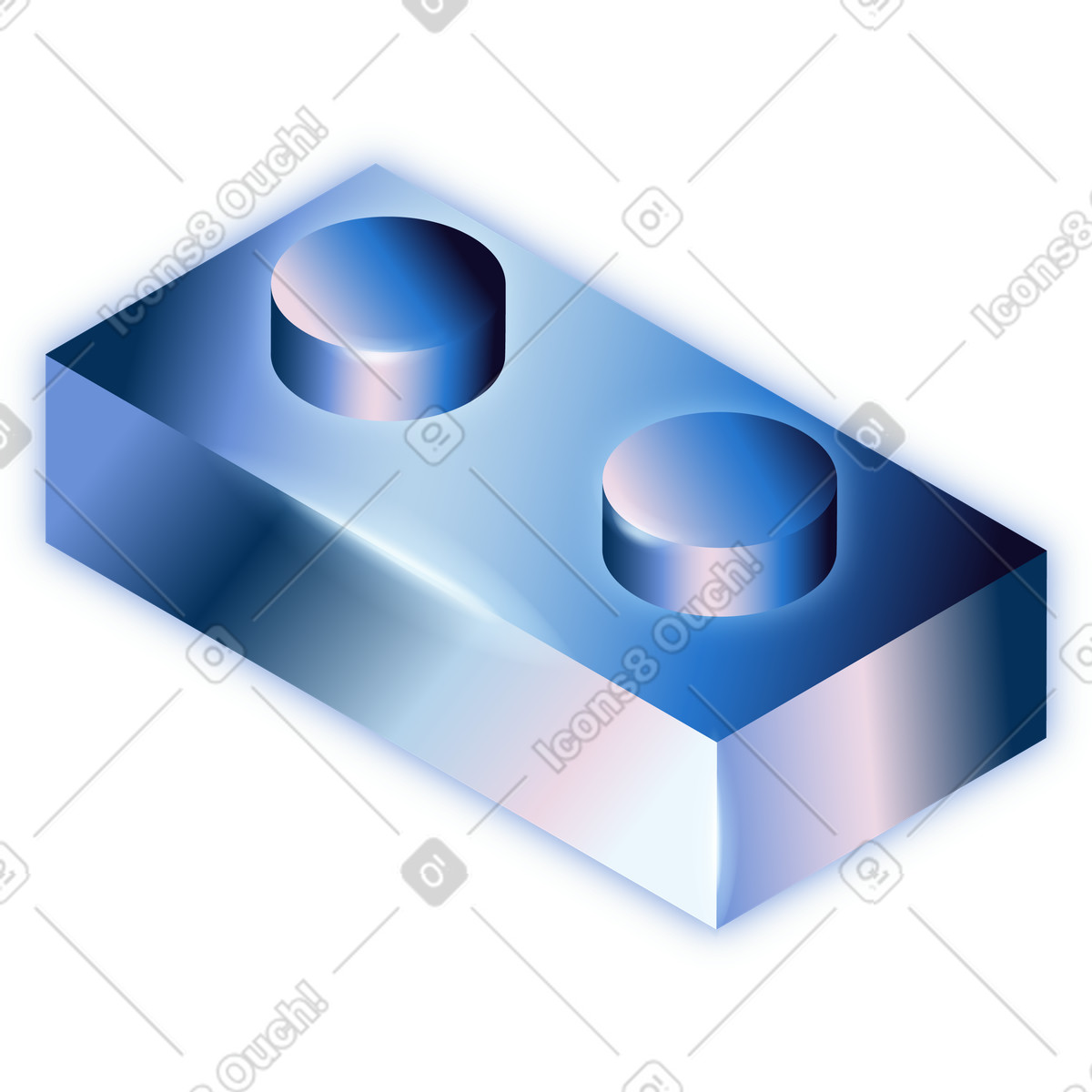 Lego-baustein-Illustration im Dimension-Stil als Download in PNG, SVG