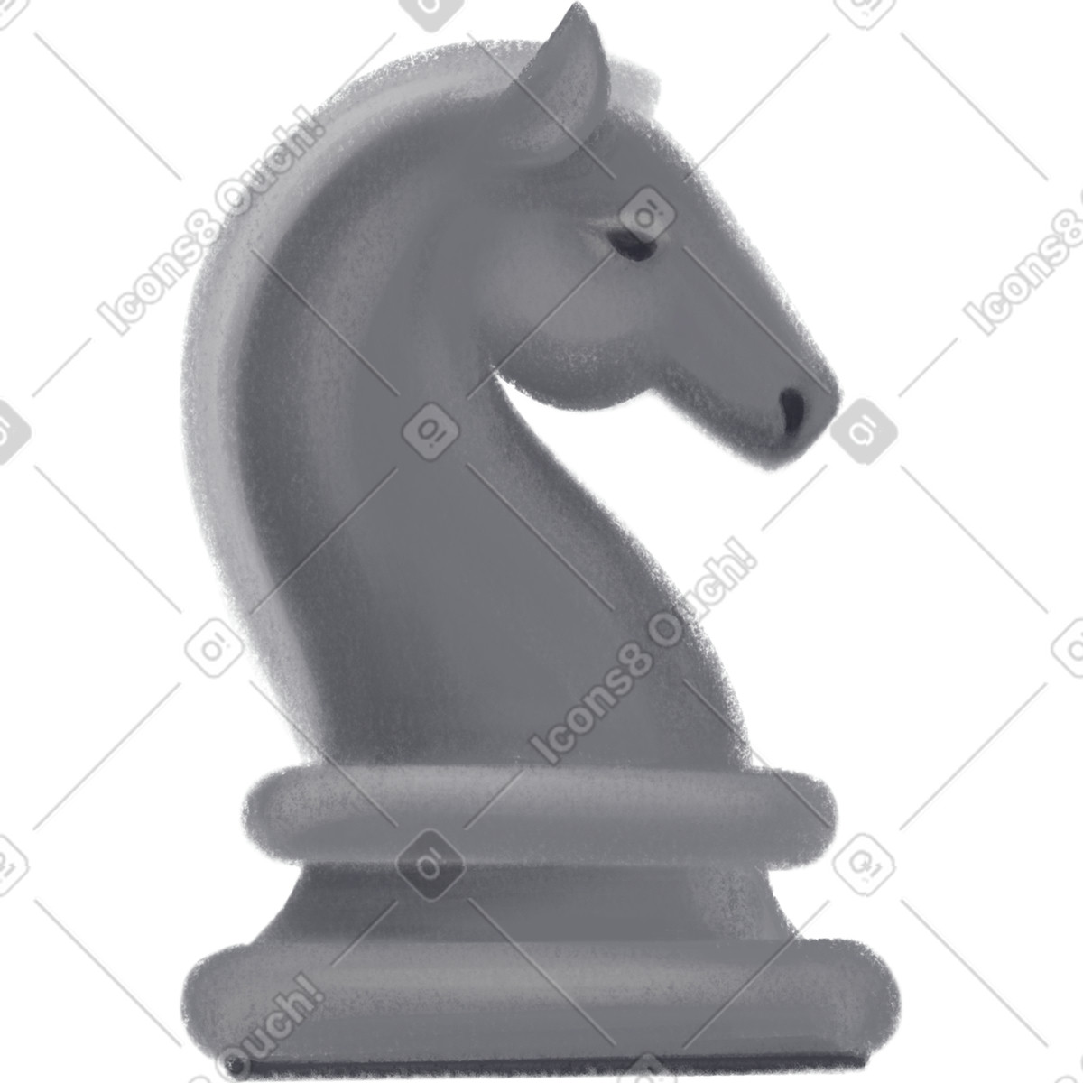 Mushy 스타일의 Chess knight 일러스트레이션 PNG, SVG 다운로드