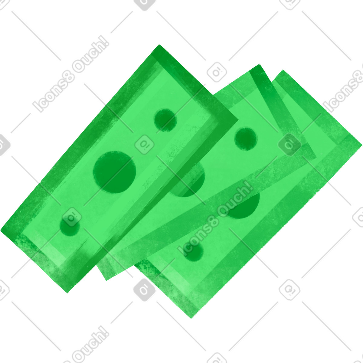 下载 Bonbon 风格的 绿色货币票据 插画，支持 PNG、SVG 格式