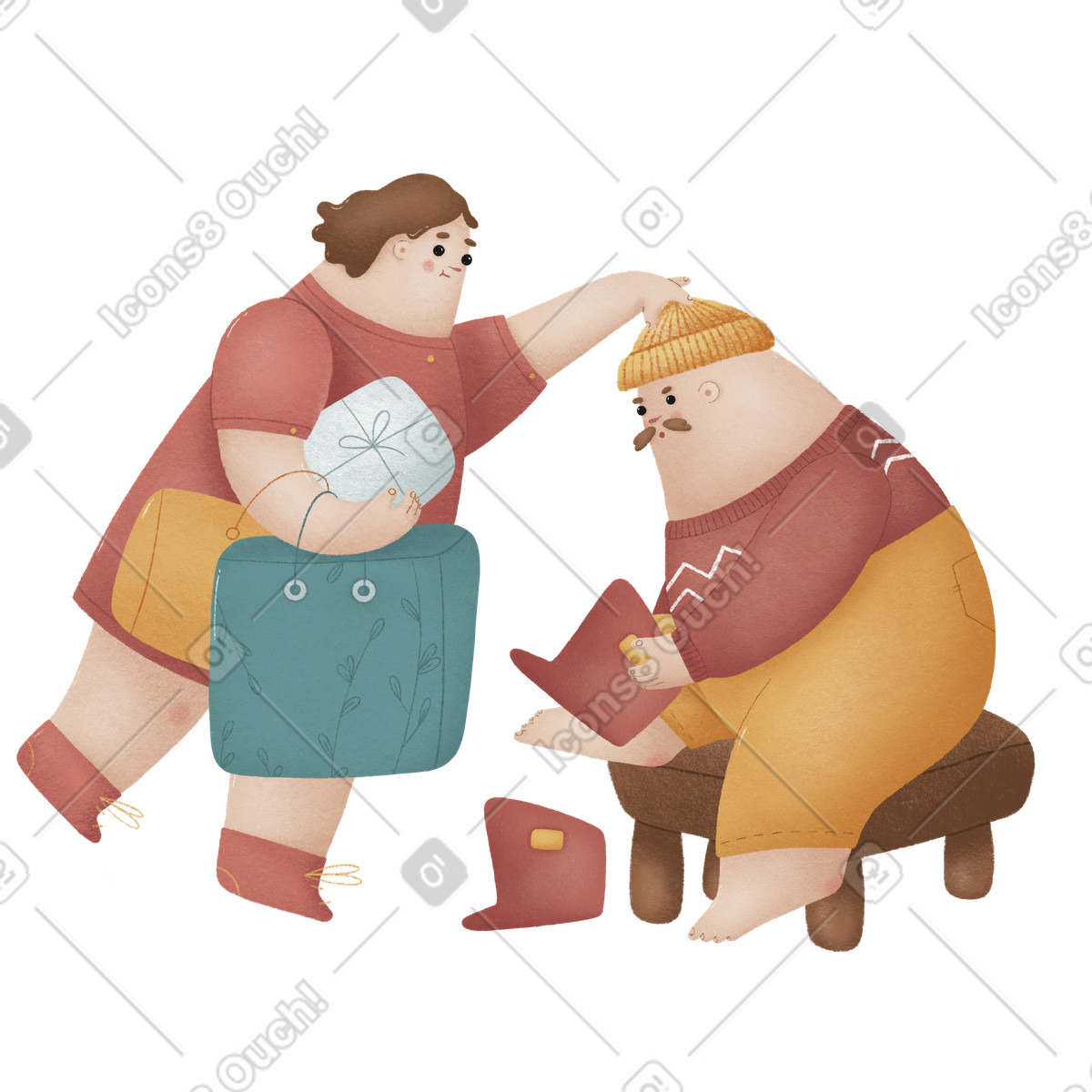 Shopping in the store illustration Woolly style download PNG, SVG
