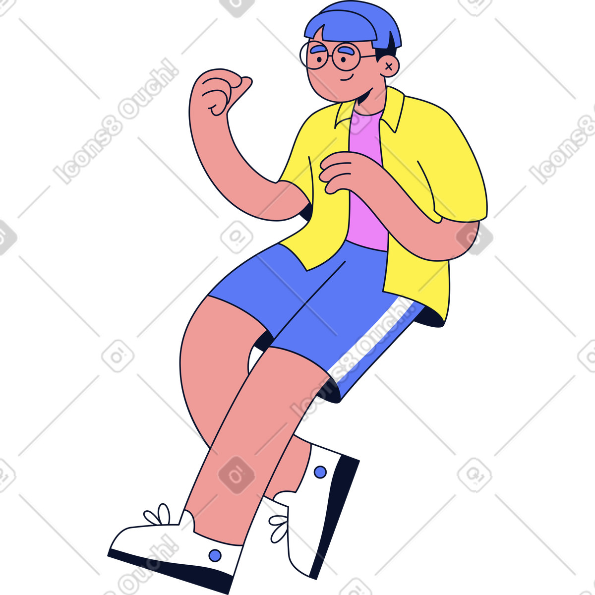 Flexy スタイルの 何かを持っている男性 のイラストをPNG、SVG形式でダウンロード