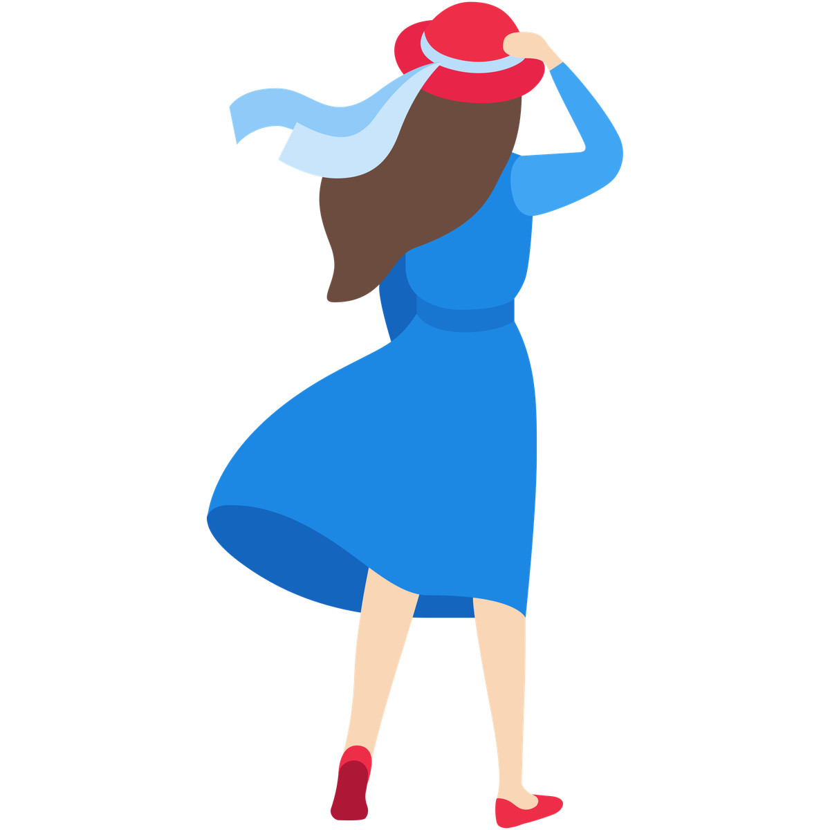 Ilustración Waiting woman en estilo Fogg a descargar en PNG y SVG