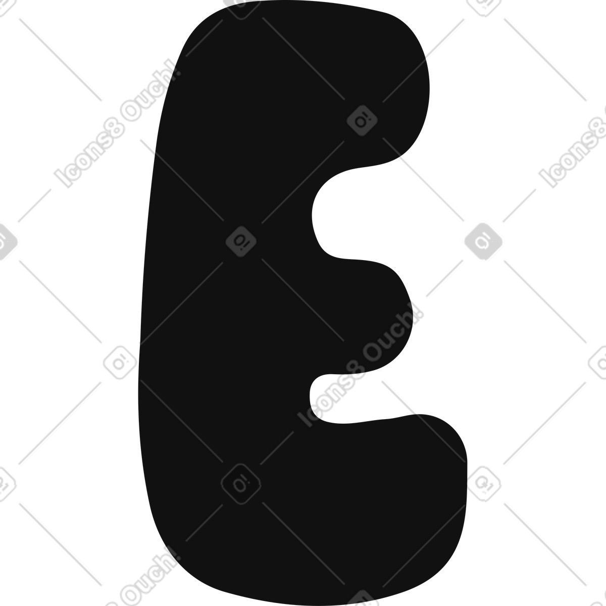 Letter e illustration in Journal style download in PNG, SVG
