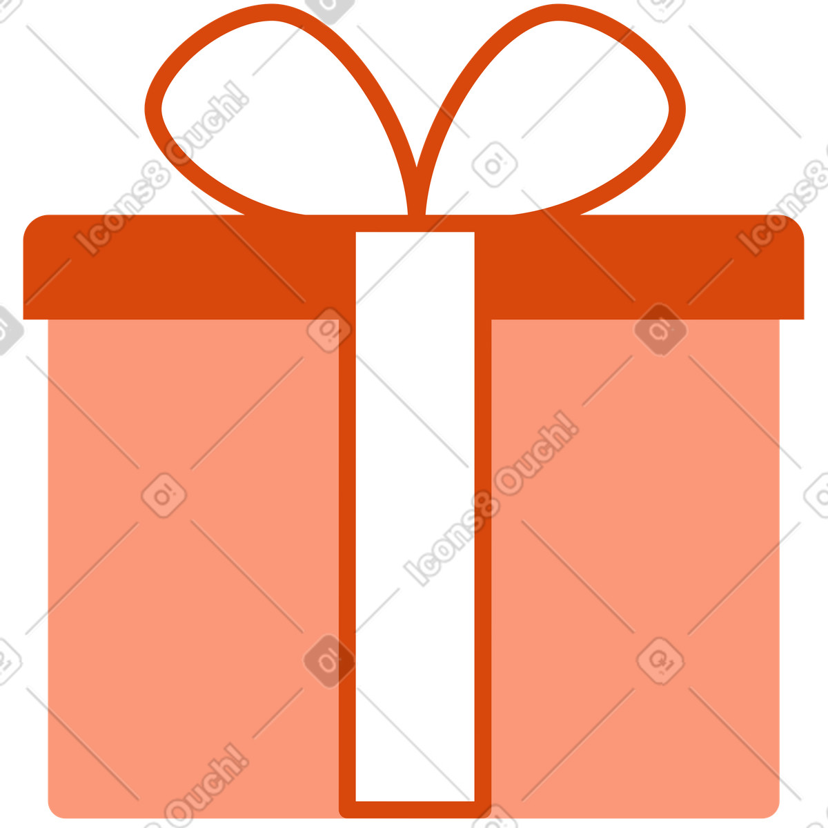 Pacco regalo illustrazione in stile Orange scarica in PNG, SVG