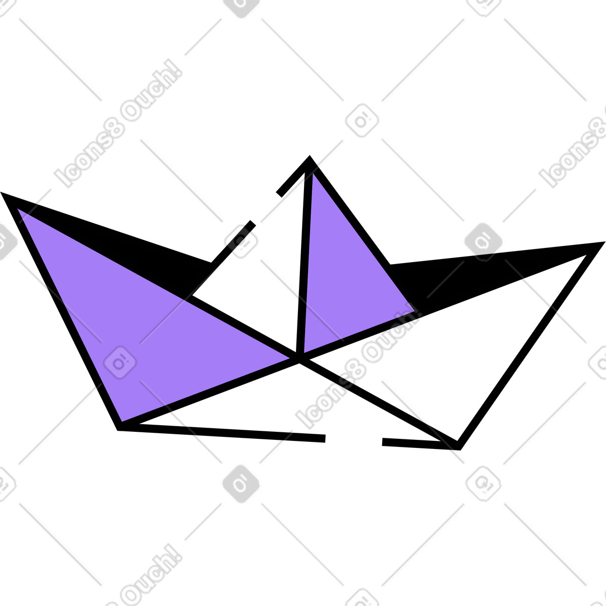 Paper boat illustration in Amethyst style download in PNG, SVG