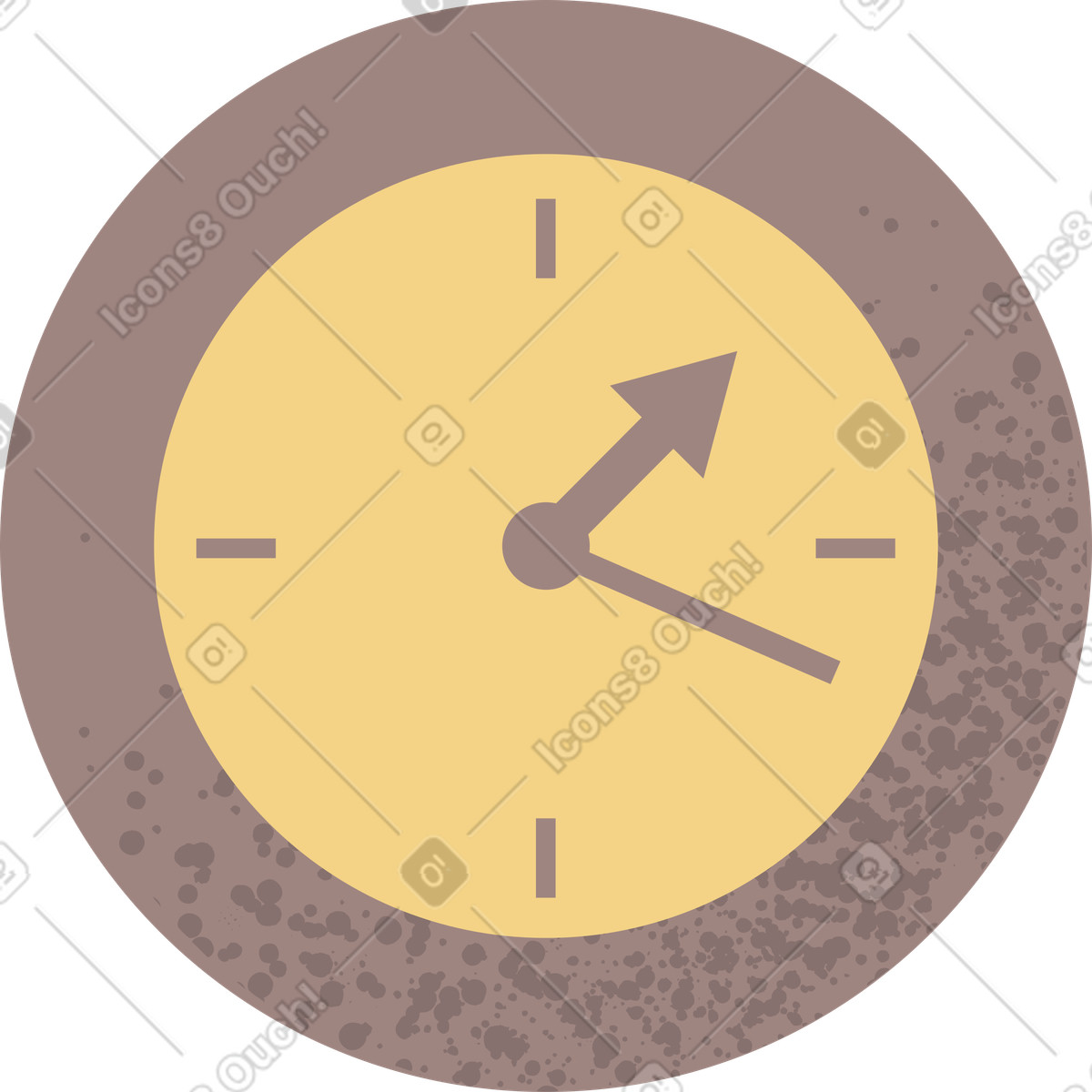 Uhr-Illustration im Pale-Stil als Download in PNG, SVG