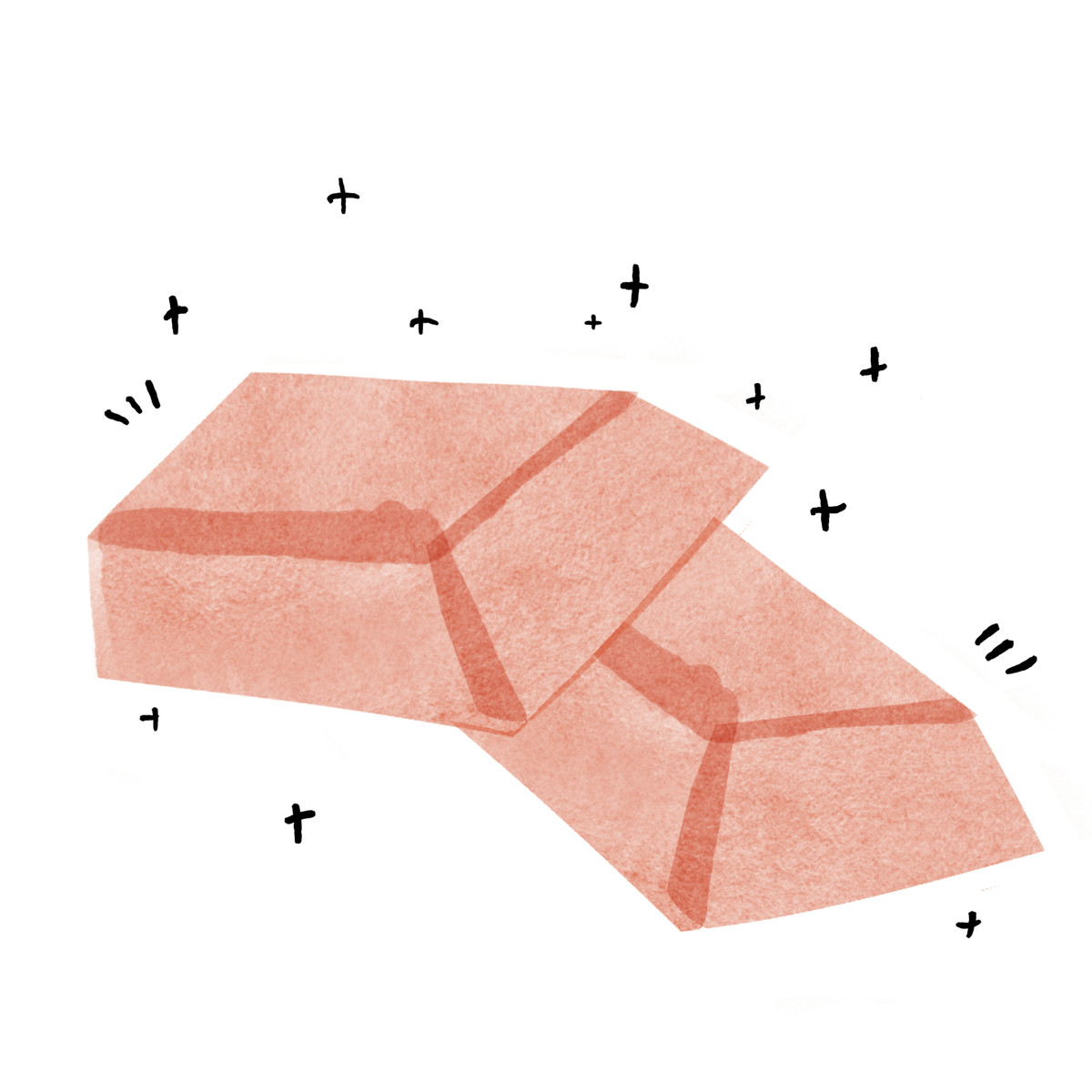 Anthropic Claude Hand Drawn スタイルの Gold bars stack with sparkles symbolizing wealth and financial security のイラストをPNG、SVG形式でダウンロード