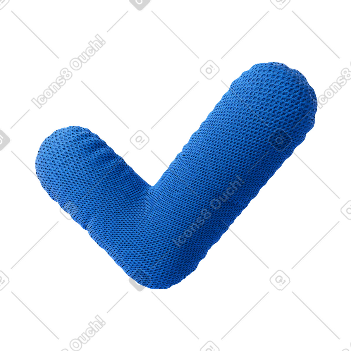 Ilustração de Blue check mark em no estilo 3D Plush icons para baixar em PNG, SVG