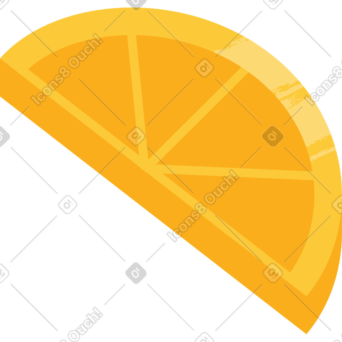 Orange slice illustration in Juicy style download in PNG, SVG