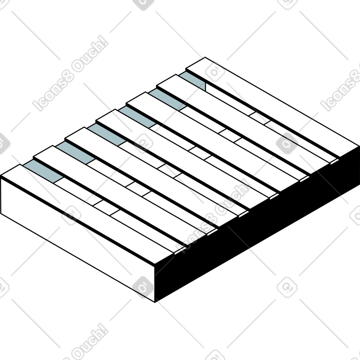 Isometric スタイルの 積載パレット のイラストをPNG、SVG形式でダウンロード