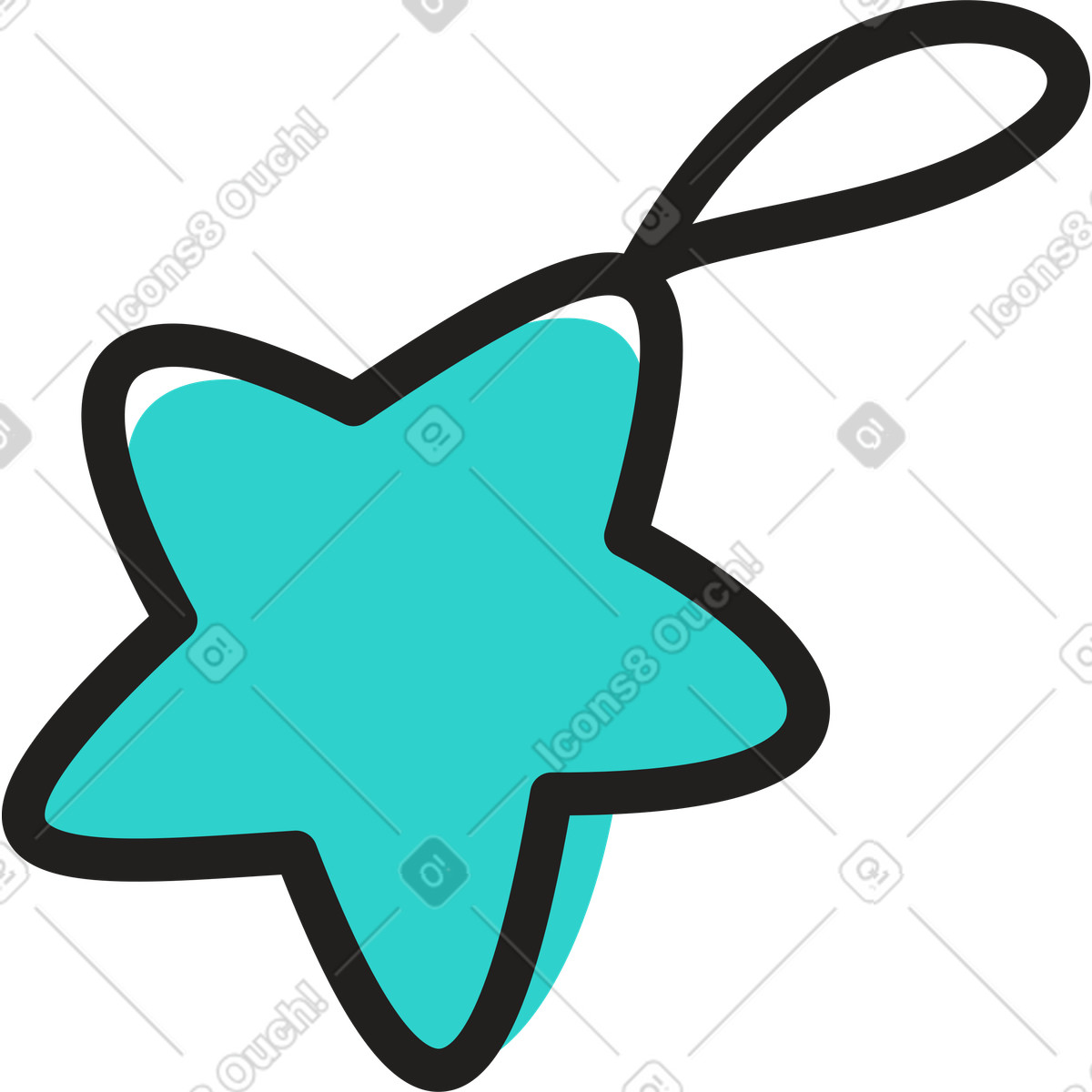 Illustration Décoration de noël étoile dans le style Little à télécharger aux formats PNG, SVG