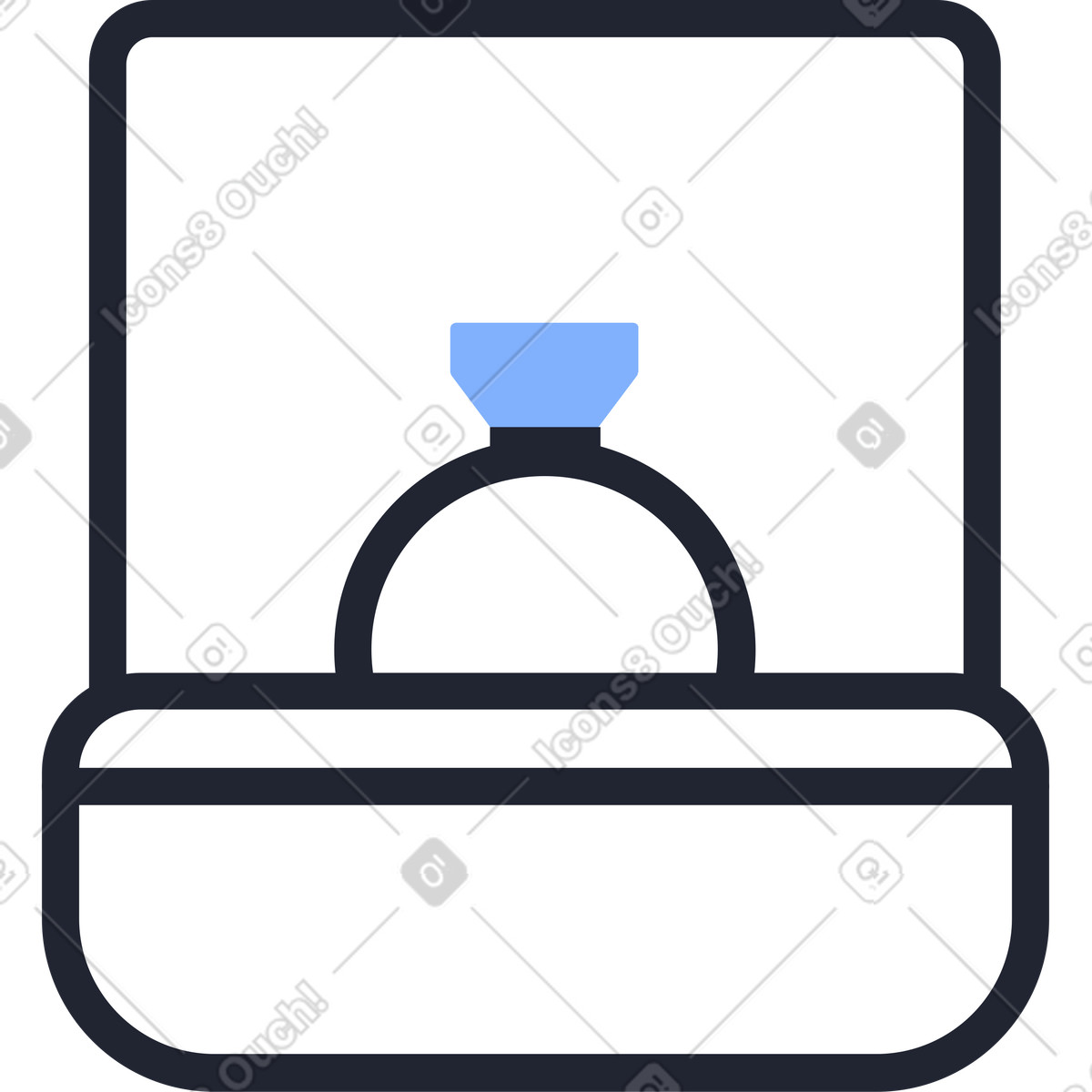 Ring box illustration in Pablita style download in PNG, SVG