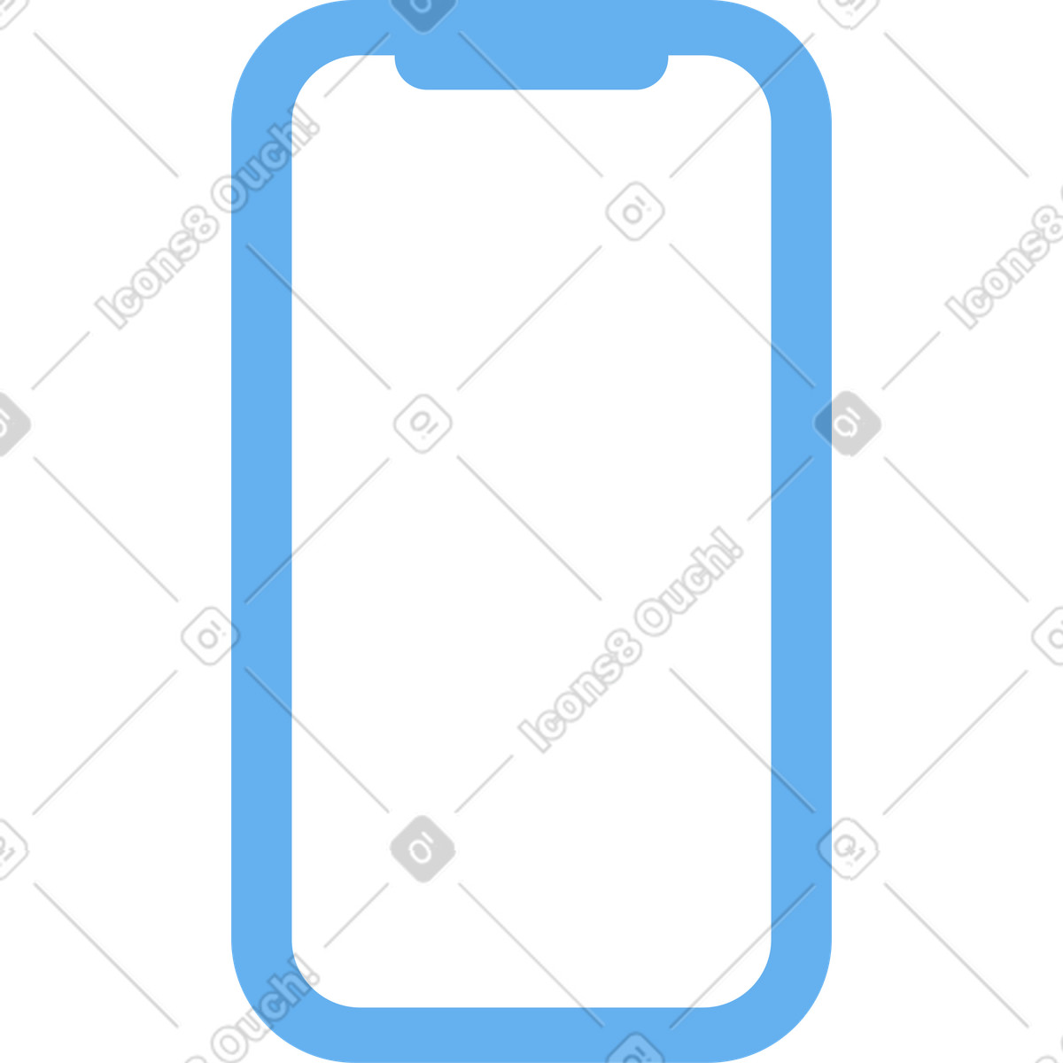 Blue phone illustration in Sammy style download in PNG, SVG
