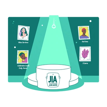 An animated sequence introducing the nominees for the JIA Illustration Award