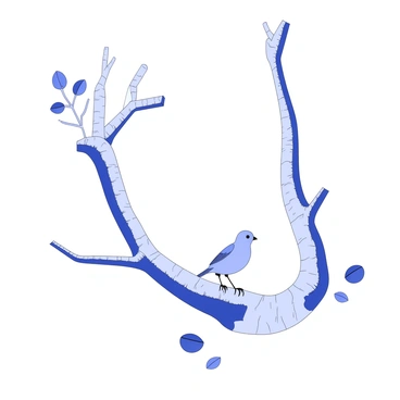 A tree branch bending under the weight of a bird, demonstrating natural leverage in the wild