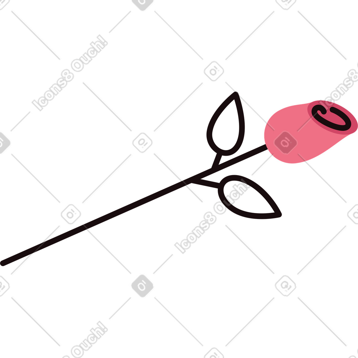 Rose-Illustration im Delight-Stil als Download in PNG, SVG