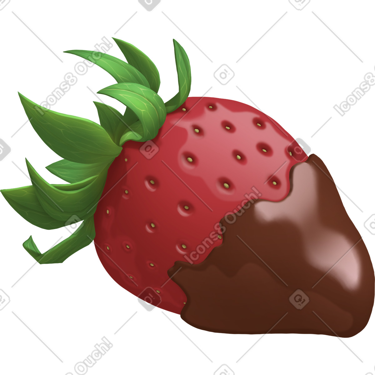 Strawberry in chocolate-Illustration im Props-Stil als Download PNG, SVG