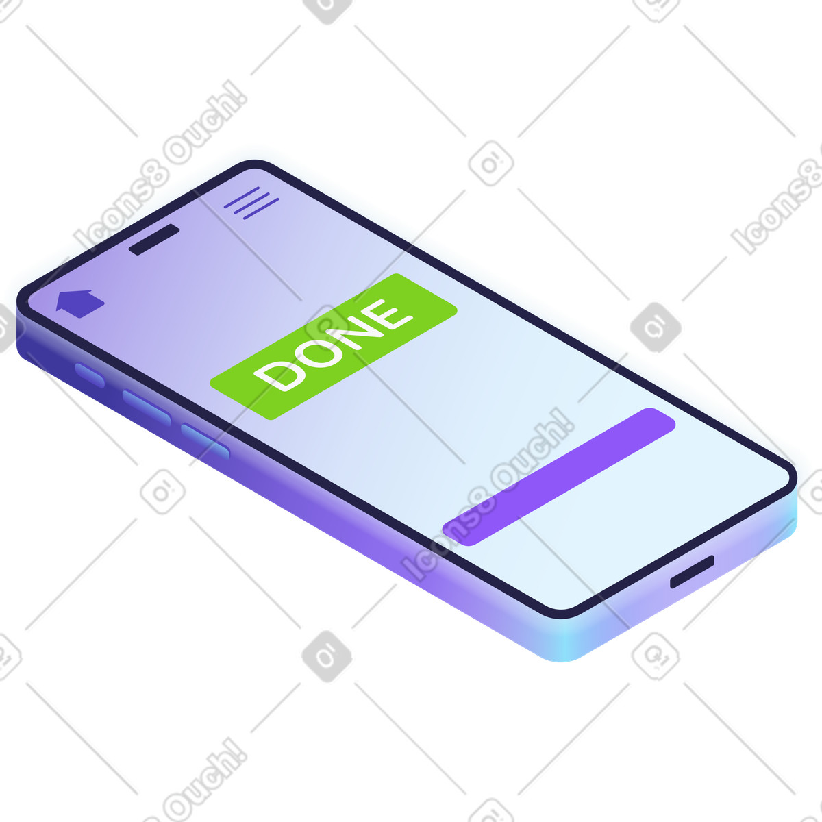 Ilustración Teléfono móvil en estilo Isotech a descargar en PNG y SVG