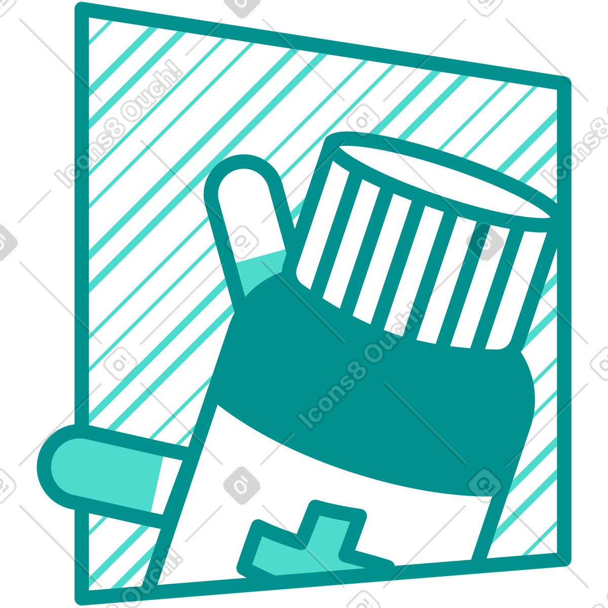 Ilustración Botella con cápsulas en marco. estilo Natty a descargar PNG y SVG