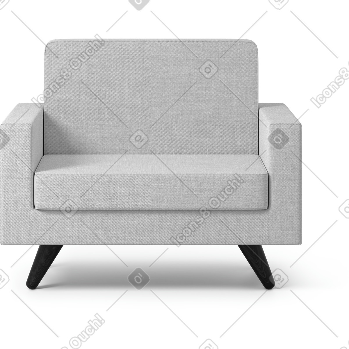 Armchair illustration in 3D Business style download in PNG, SVG
