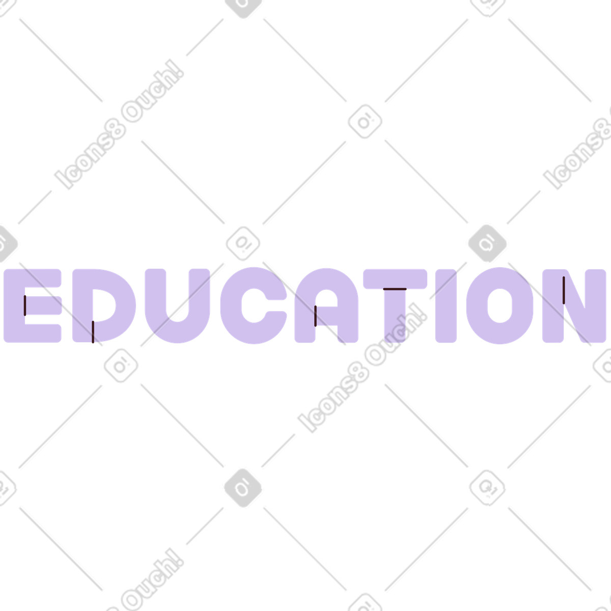 Ilustración Lettering education en estilo Folks a descargar en PNG y SVG