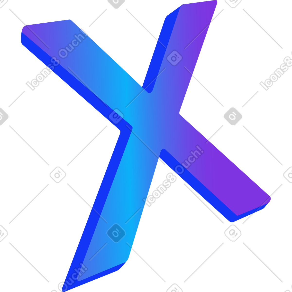 Lettera x illustrazione in stile Hi-tech scarica in PNG, SVG