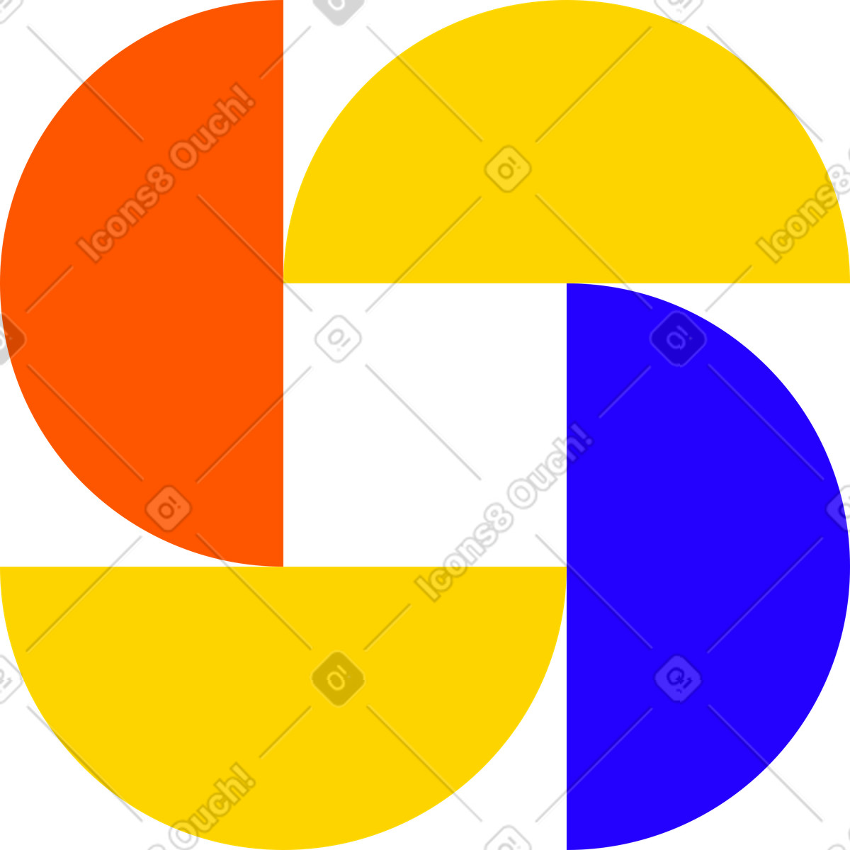 Forma complessa di semicerchi illustrazione in stile Framework scarica in PNG, SVG