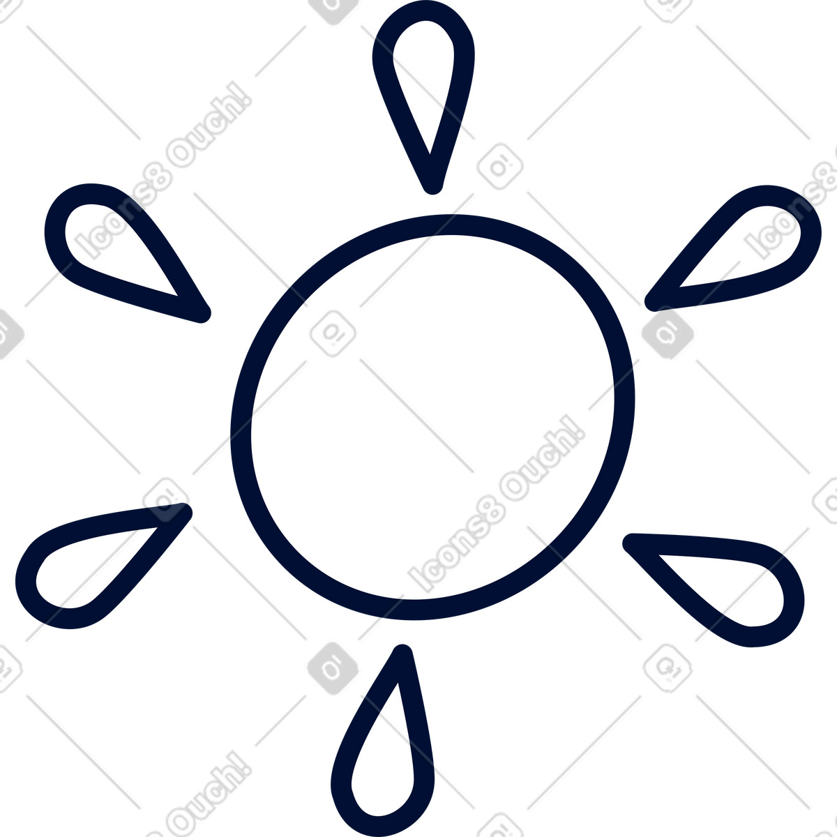 Sun illustration in Blink style download in PNG, SVG