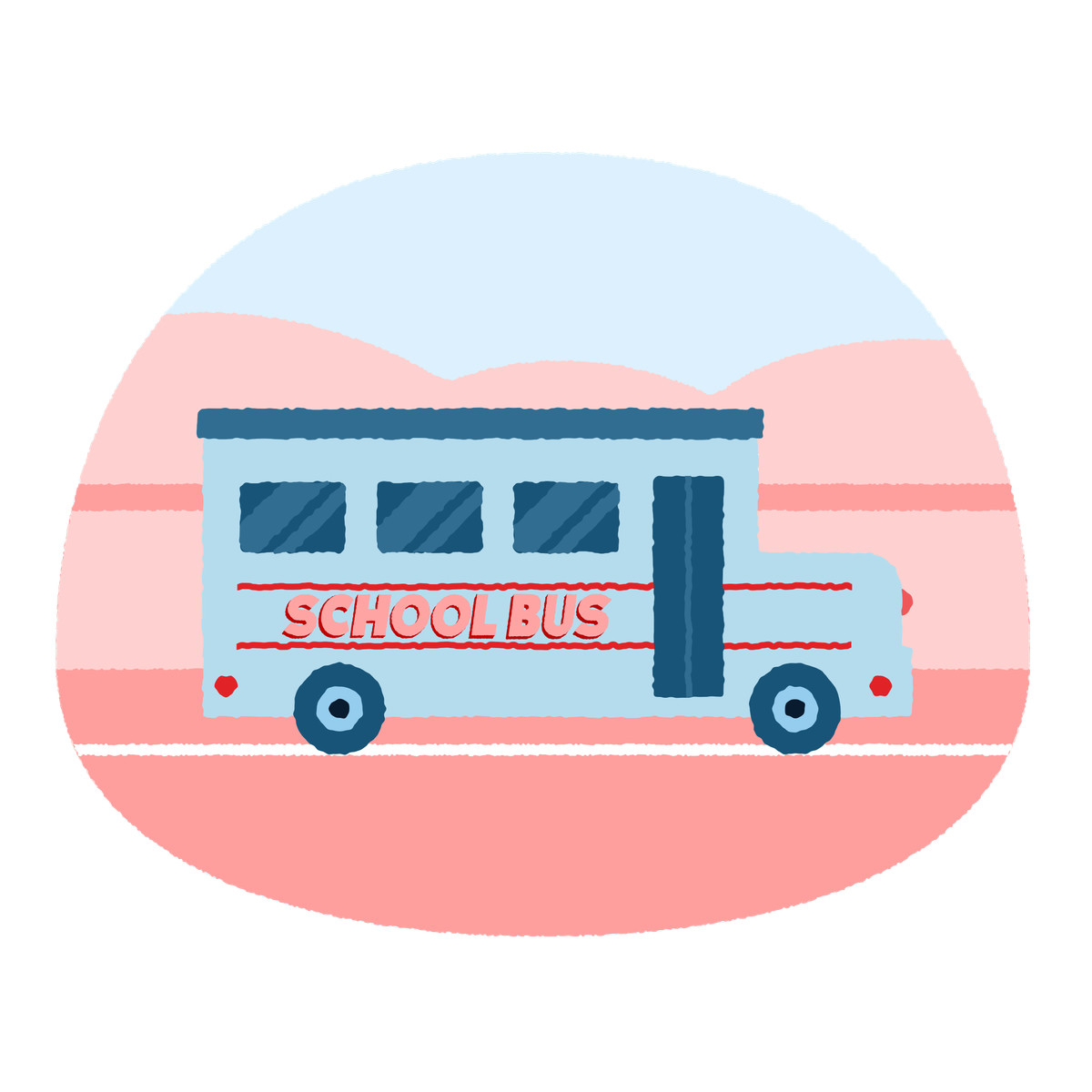 On the way home illustration in Cherry style download in PNG, SVG
