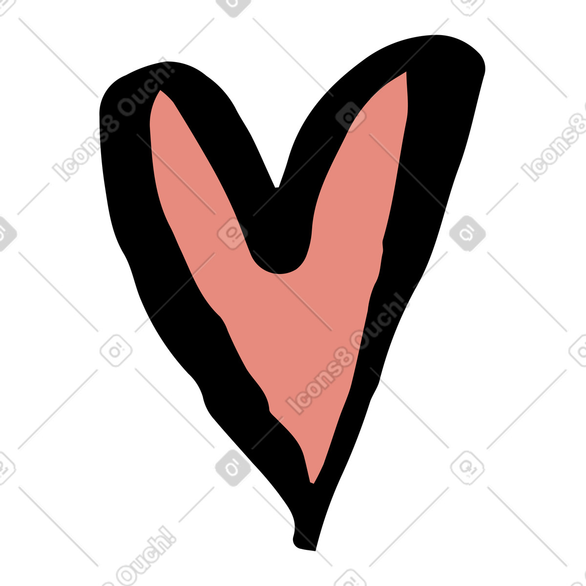 Ilustración Corazón en estilo Scandi a descargar en PNG y SVG