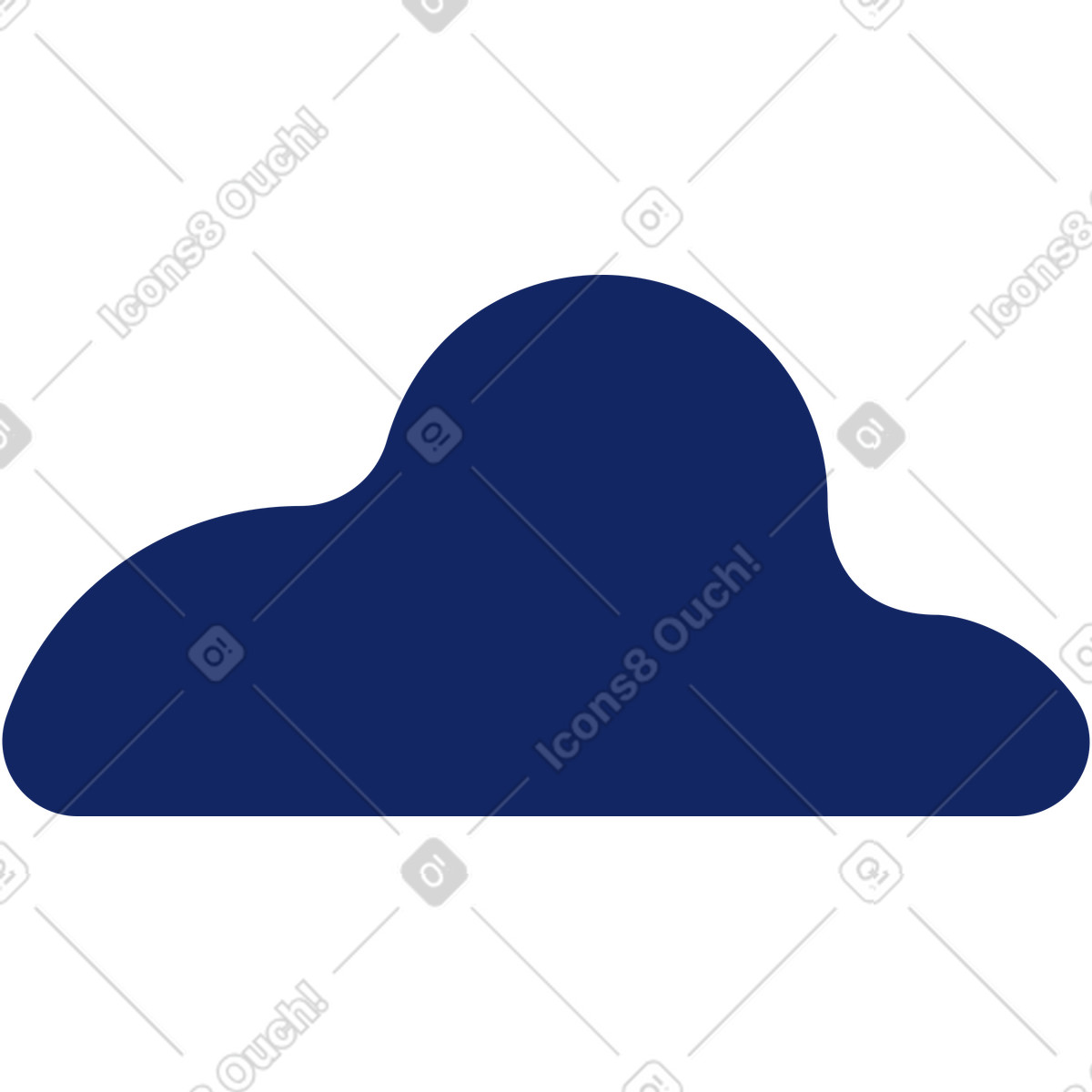Dark blue cloud illustration in Cyborg style download in PNG, SVG