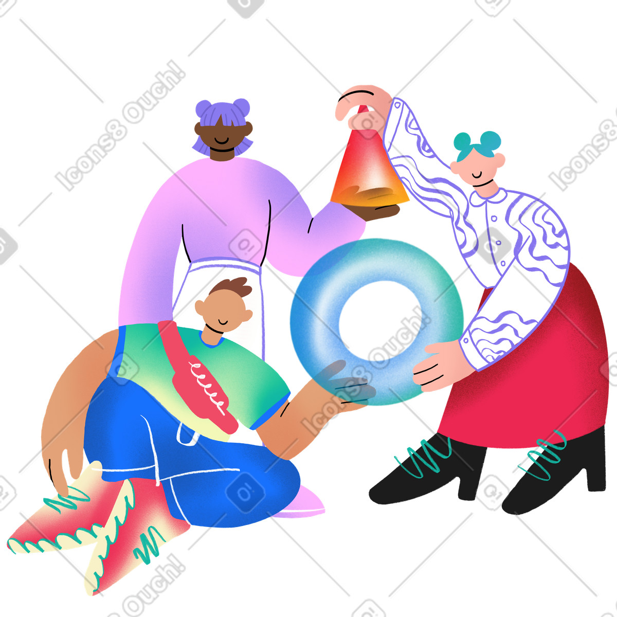 下载 Bonny 风格的 办公室里的人们进行团队合作 插画，支持 PNG、SVG 格式