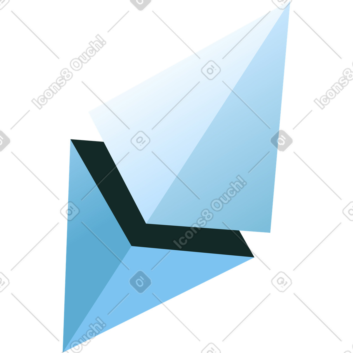 Ilustración Símbolo volumétrico de ethereum en estilo Concept a descargar en PNG y SVG