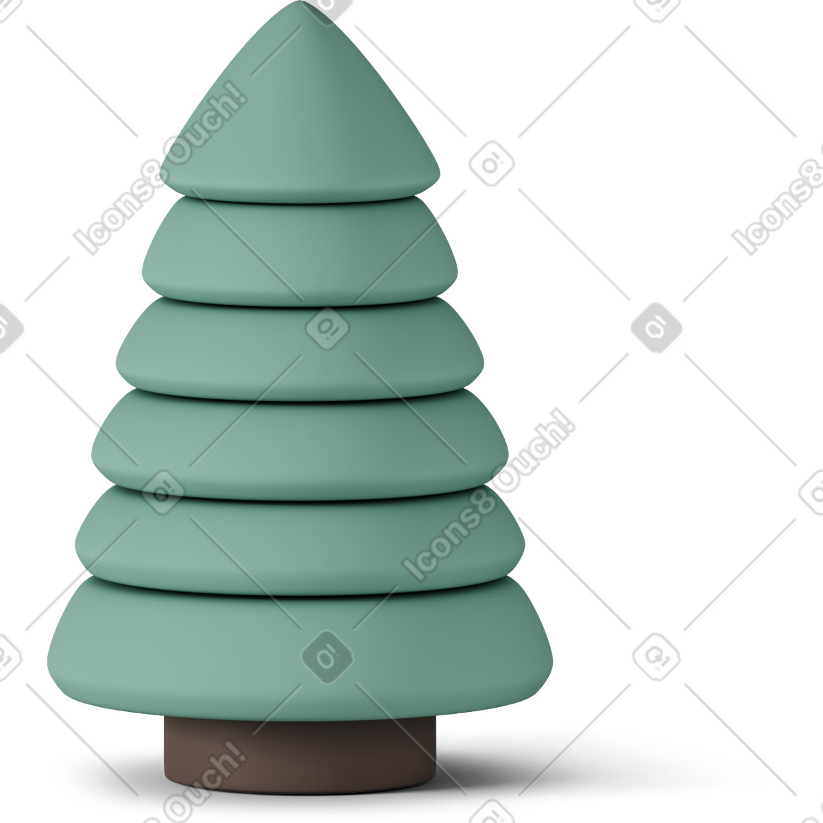 3D Casual life スタイルの Fir tree のイラストをPNG、SVG形式でダウンロード