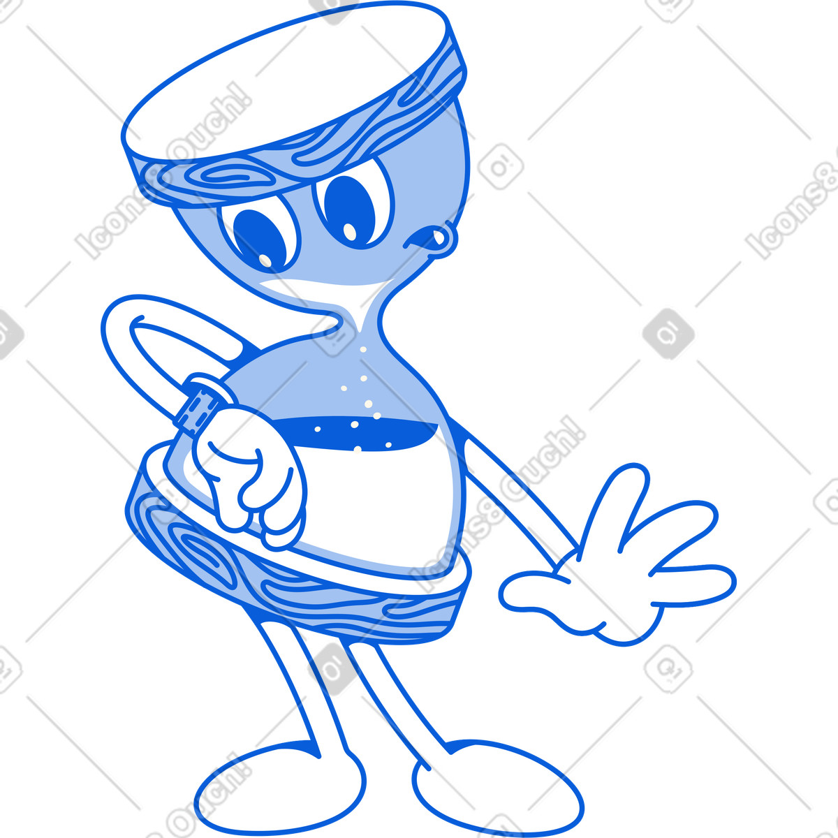 Sanduhr-Illustration im Handy Line-Stil als Download in PNG, SVG