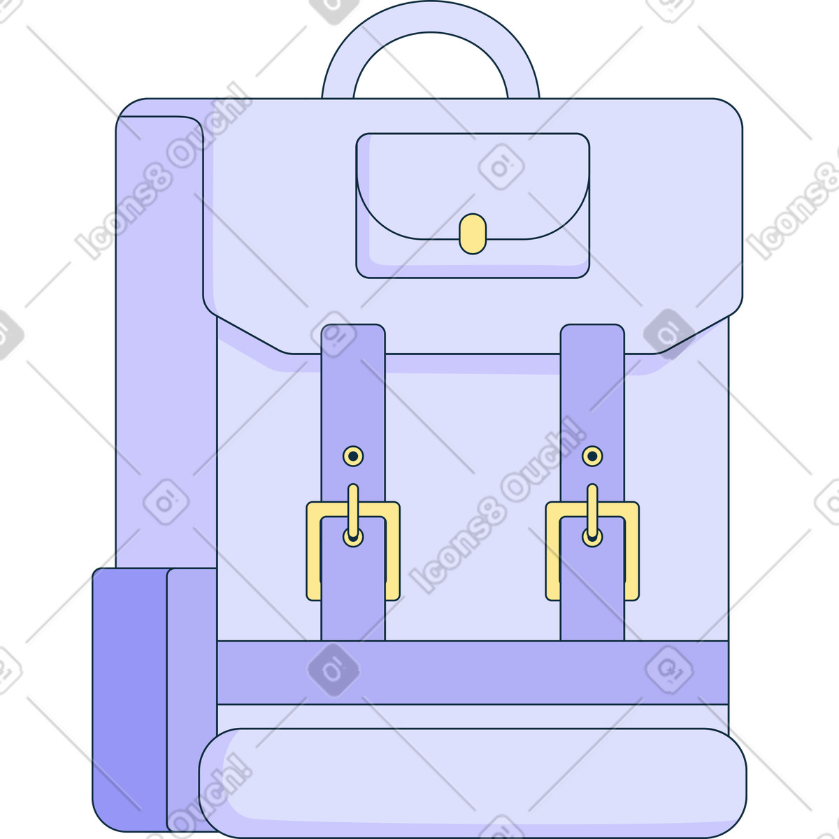 Ilustración Mochila de viaje en estilo Bubble gum a descargar en PNG y SVG