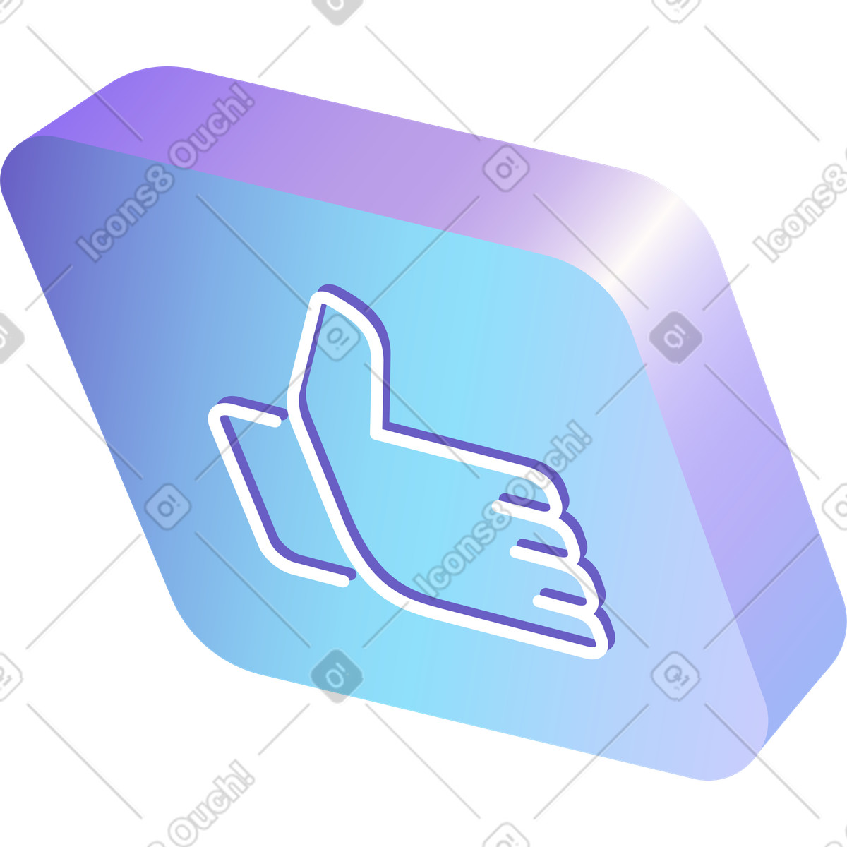 Isotech スタイルの 親指を立てるアイコン のイラストをPNG、SVG形式でダウンロード