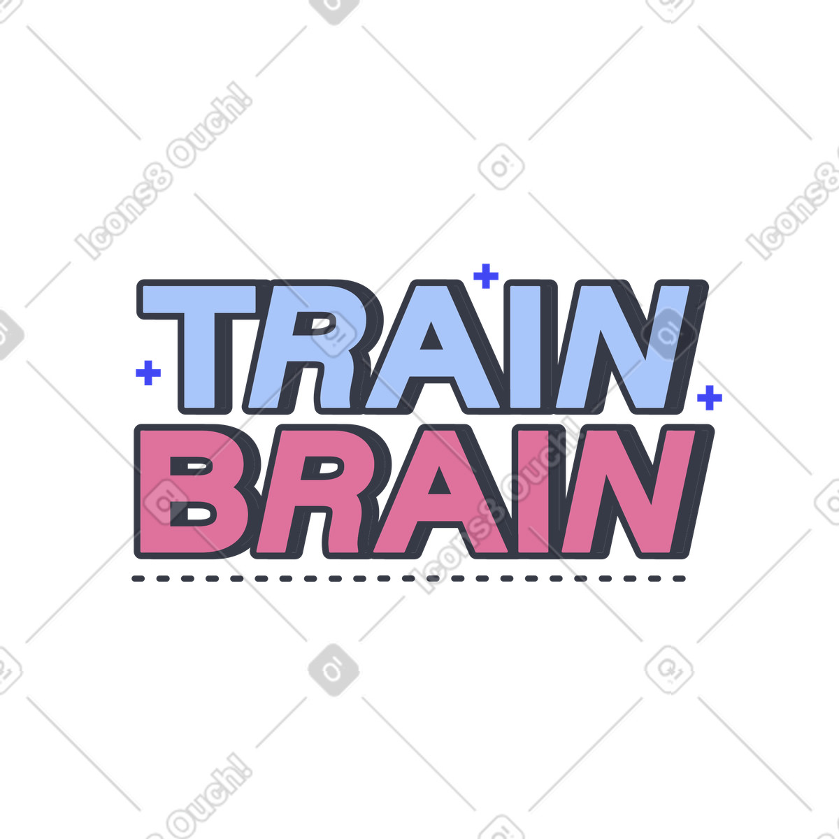 Lettering train brain-Illustration im Abstract-Stil als Download in PNG, SVG